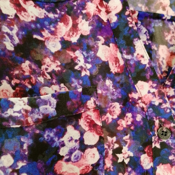 Express Portofino Floral Button Down Shirt - Picture 2 of 6